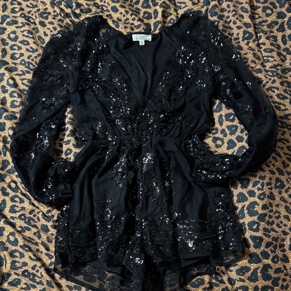 Elegant Black Sequin Jumpsuit